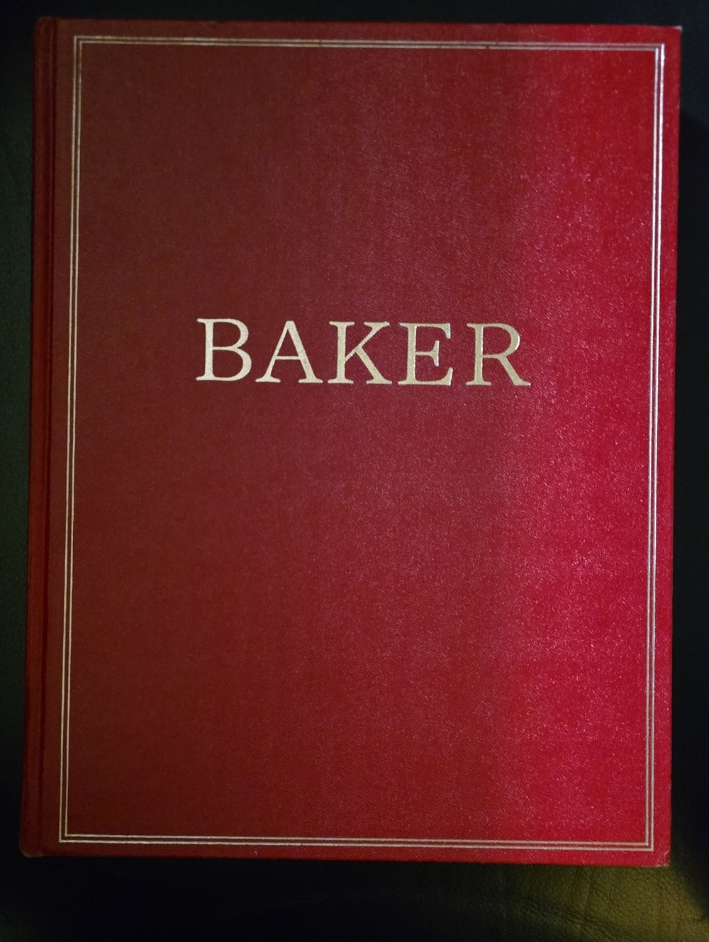 Bakers Red Hardcover Recipe Book with Gold Lettering